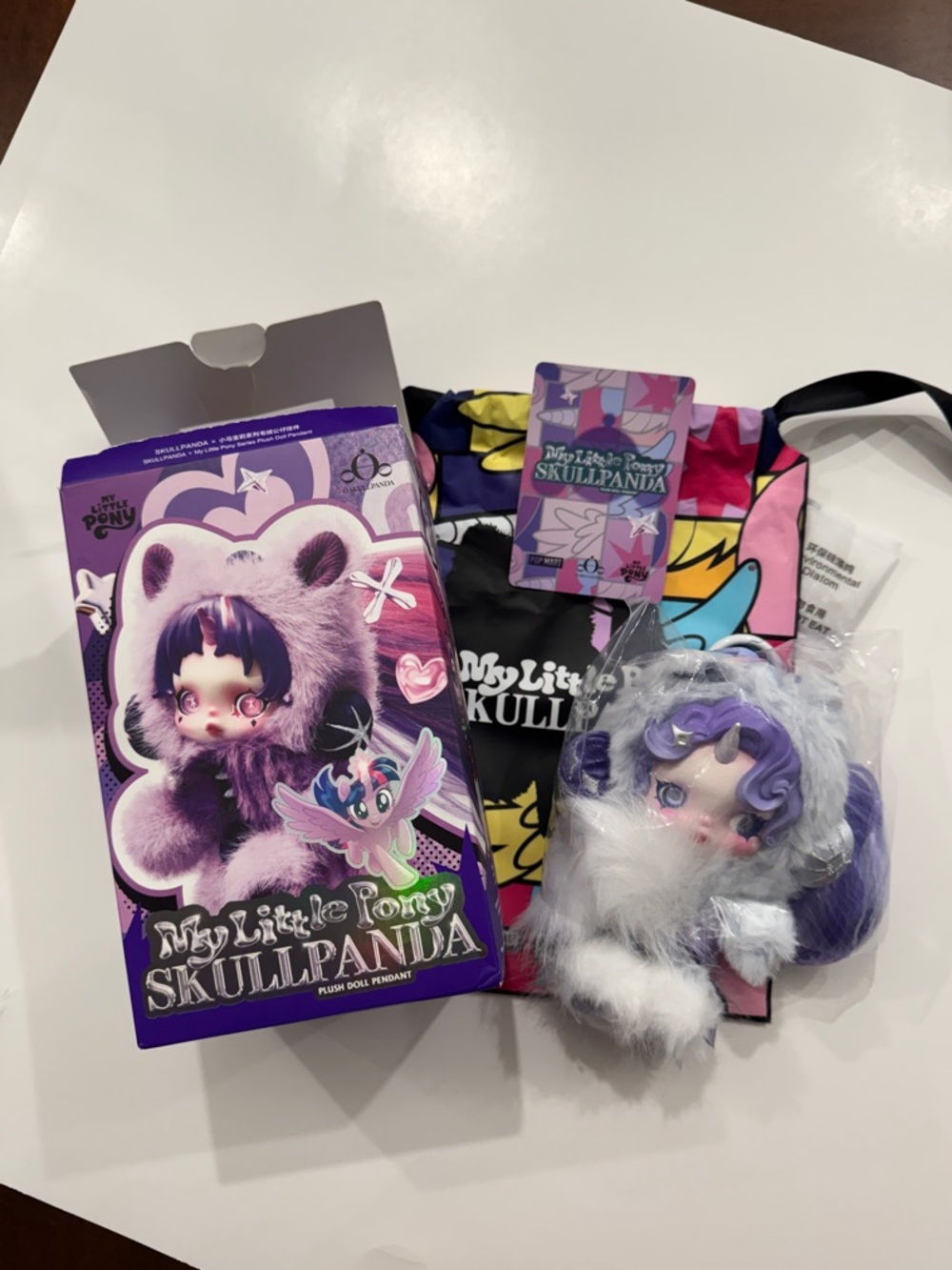 Brand new, only opened My Little Pony Plush Doll Pendant - Rarity Skullpanda - Picture 2 of 4